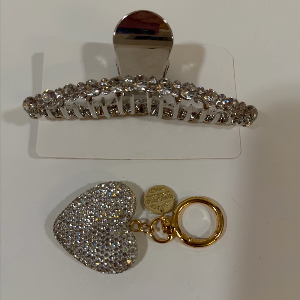 Rhinestone Bundle Keychain & Hair Clip NWOT